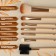A set of makeup brushes “France”, 7 objects, a button cover, beige/brown color
