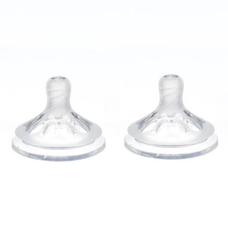 Nipple on a bottle, anti -broller, from 6 months, m & b Natural, wide throat, fast flow, Ø50 mm., 2 pcs-1