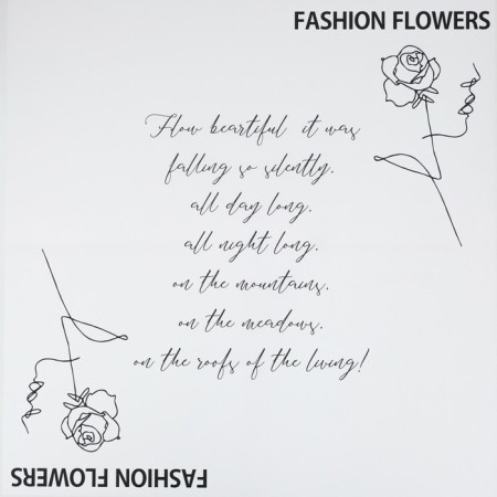 Floristic film, "until midnight", white, in sheets, 58 x 58 cm