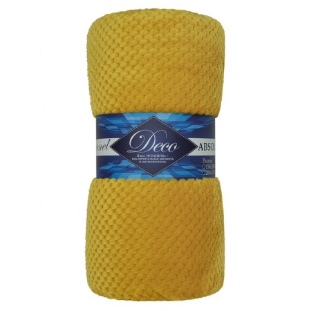 Texrepublic blanket, size 200x220 cm, ocher color-1