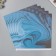 Scrapbooking paper "Blue paint stains" density 180 grams set 5 pcs 30.5x32 cm