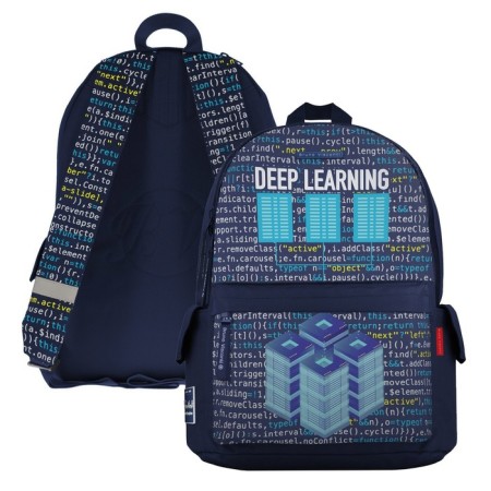Youth backpack 40 x 30 x 17 cm, Bruno Visconti 12-003 + Penal, Deep Learning, Blue