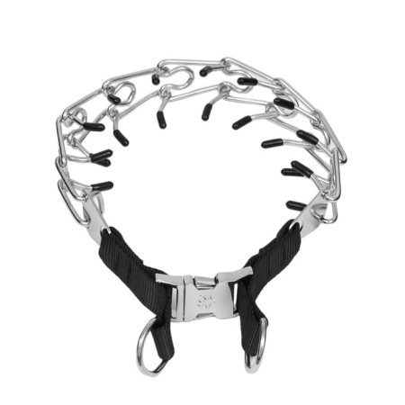 The collar is strict with metal fastx and protective caps, 63 cm, wire thickness 4-1