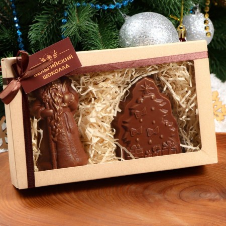 Chocolate figure 2 in 1 "Christmas tree + Santa Claus", 160 g