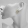 Cooping earrings Xuping cat, white color in gold, d = 1.6 cm