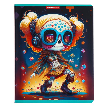 Notebook of 48 sheets in the skeleton cage, cover coated cardboard, UV-lak, mix-2