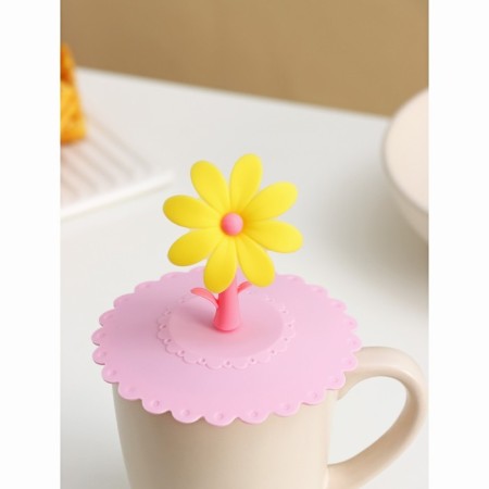 Silicone lid Silicone shade “Flower”, D = 10.5 cm, pink color-2