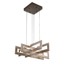 Suspended indigo, 14004/4P Brown. 4x80W, LED, 5600LM, 3000-6000K, MOTHER IK, 600x600x224/1424 mm, white matte color