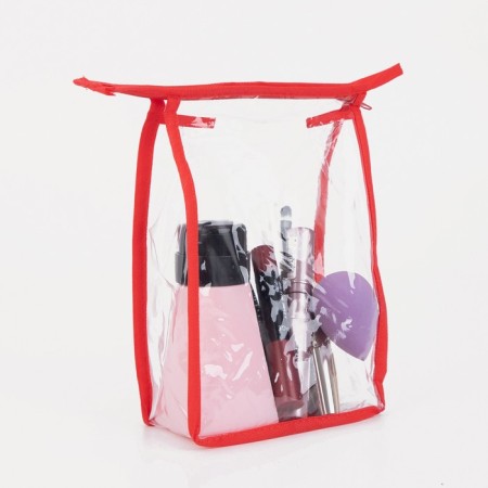 Lightning cosmetic bag, red/transparent color-3