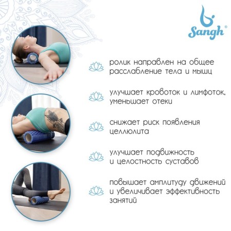 A set of massage rollers 2 in 1 sangh, 33x13 cm and 30x9 cm, blue color-2