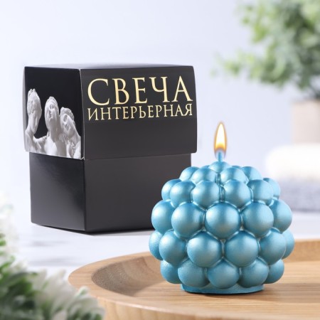 Figure candle "Babble" Round, 5.5x5.5 cm, turquoise, in a box