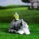 Garden figure "Cat lying with birds" 17x27x17cm