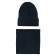 Set Knitted hat and snood for a boy, size 54, dark blue color