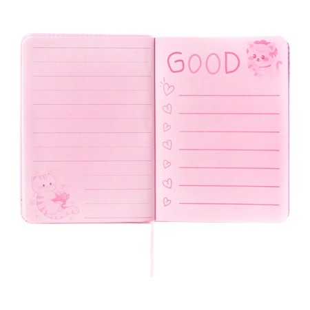 Notebook A6, Devente Cat Paws, 192 sheets, hard cover, artificial skin with foam rubber, 70g/m2, mix-7