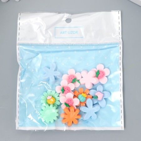 Decor for creativity Plastic "Harvesting in Flower" set 12 pcs mix 2x2 cm-3