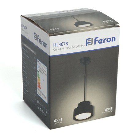 Ceiling light Feron HL3678, IP20, GX53, 12 W, 110XX74.5 mm, black color-2