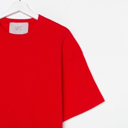 Women's T-shirt MIST BASIC, S-M size, red color-7