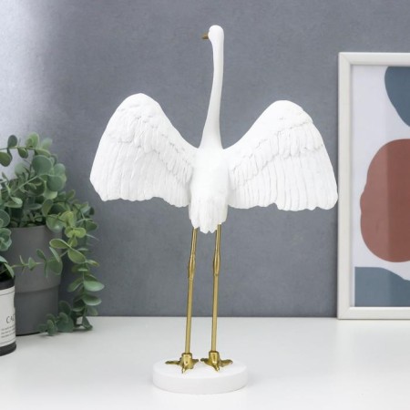 Souvenir Polystone "White Heron - Preparation for flight" 33x8.7x22 cm-3