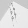 Earrings "Duet Snowflakes", white color in silver