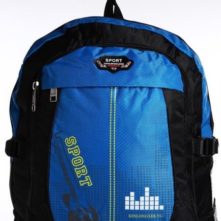 A backpack on a zipper with an increase, 55l, 5 external pockets, blue color-4