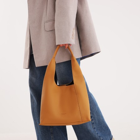 Bag Women's bag 2 in 1, on the button, cosmetic bag, mustard color-10