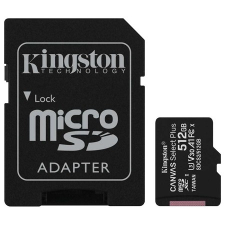 MicrosdxcC 512GB Kingston SDCS2/512GB Canvas Select Plus + Adapter