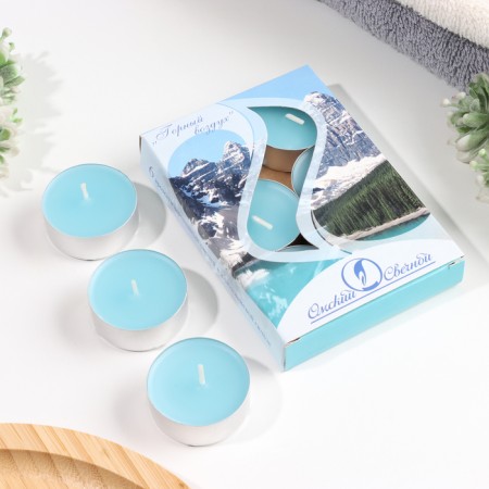 A set of tea candles aromatic "mountain air", 3.8x1.6 cm, 3.5 hours, 12 g, 6 pieces