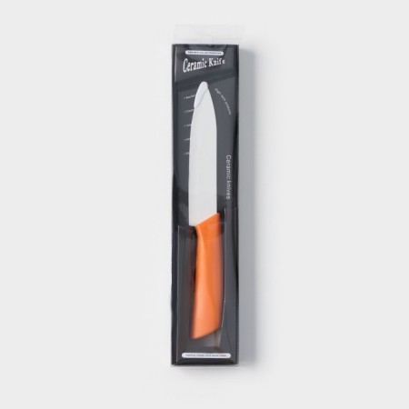 Knife ceramic shade "Simple", blade 12.5 cm, handle Soft Touch, yellow color-3