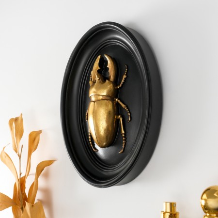 Panel Interior Polystone "Beetle" Black with gold 15x3x19 cm-1