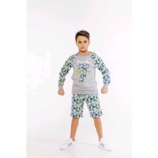 Sweatshirt for boys, height 122 cm, gray color, multicolor