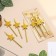Set of candles for the cake, 4 pcs "Brilling stars", golden
