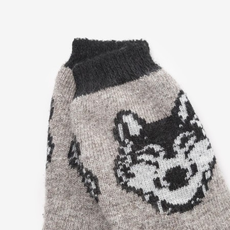 Men's woolen socks "Siberian wolf", gray color, size 29-1