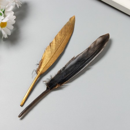 Pen decorative Gusin Bilateral black with gold h = 10-15 cm-2