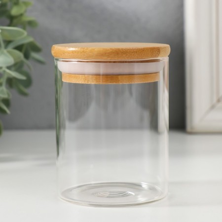 Bank for candles glass with a cylinder lid is a transparent 200 ml 6.5x6.5x8 cm