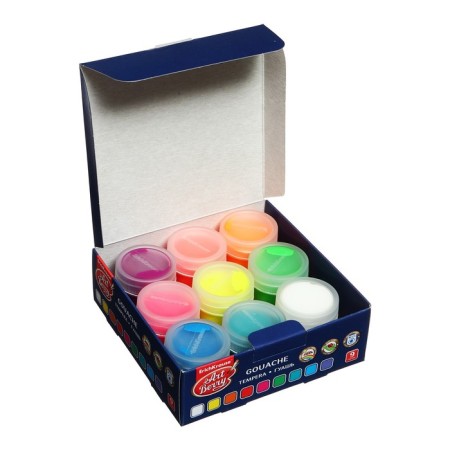 Gouache 9 colors x 20 ml, erichkrause, neon, fluorescent effect, in cardboard packaging-14