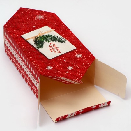 New Year. Gift box - New Year's Folding Candy "New Year's card", 14 x 22 x 8 cm.-2