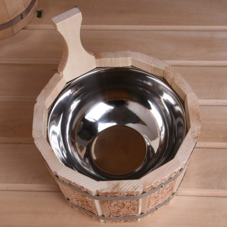Gang- puffs from linden, 3 l, stainless insert, "Russian pattern"-4