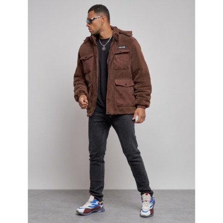 Plush jacket, size 56, brown color-1
