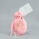 Suede bag “with love”, red, embossing, 9 × 12 cm