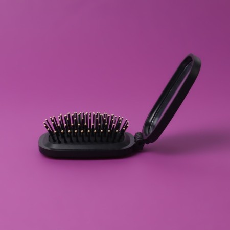 The comb is massage, folding, mirror, 9.5 × 5.5 cm, black color-12