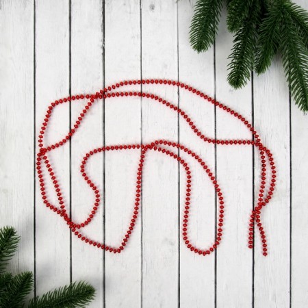 Beads for a Christmas tree 2 m d-4 mm "beads" red