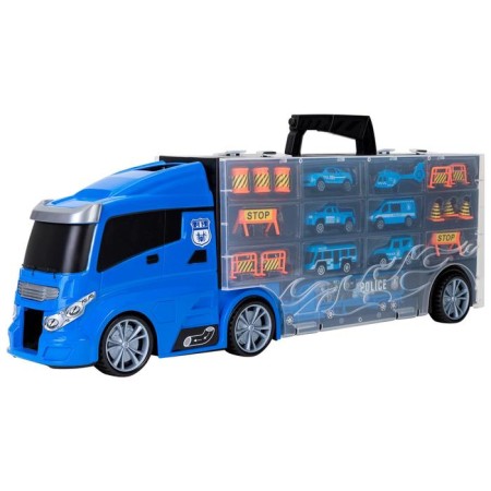 Auto -Vorot Case Givito "Police Plot", with cars, with a tunnel, blue color, 59 cm-6