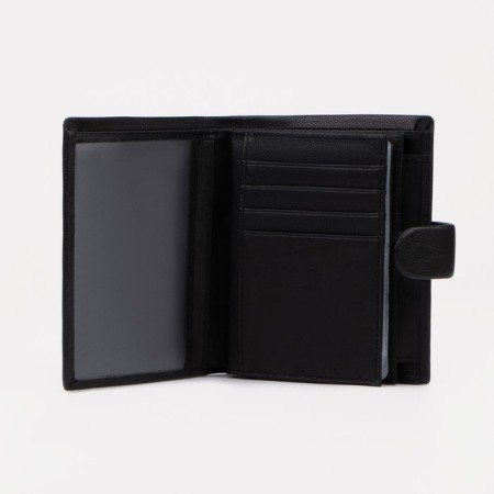 Male purse on the button for auto documents and passports, black color-2