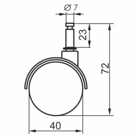 Wheel support 40 mm, with a pin-1