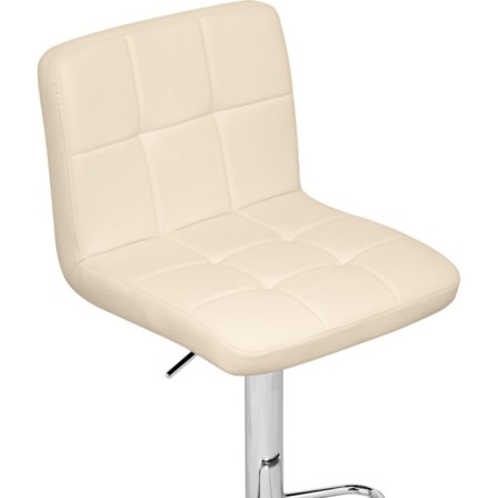 Barpered chair PASKAL Metal/Eco -leather, chrome/beige 43x53x89 cm-4
