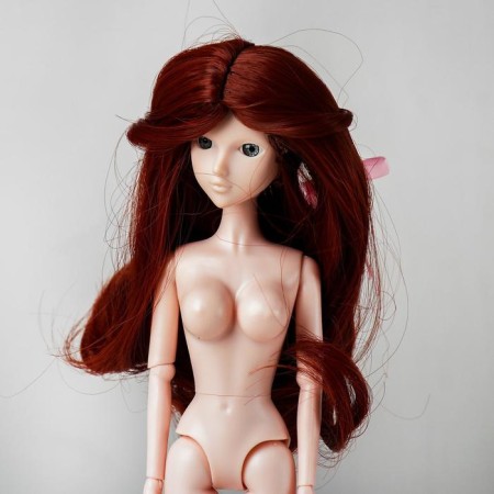 Hair for dolls "wavy with a tail" is small, color 350-2