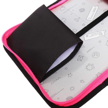 Penal 1 section 140 x 210 x 40 mm, folding pocket and cosmetic bag, fabric, calligrata topontent "Anime eyes"-7