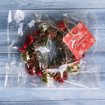 New Year's Wreath D-10 cm "Balls" bumps-2