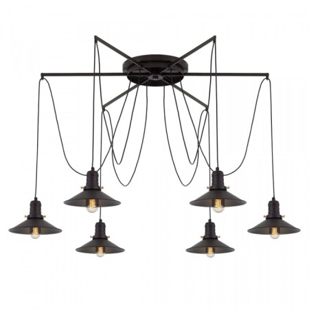 Suspended Citilux “Edison” CL451262, 120x120x235 cm, 6x75W, e27, black color-7