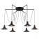 Suspended Citilux “Edison” CL451262, 120x120x235 cm, 6x75W, e27, black color